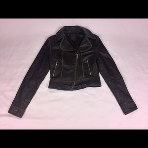 Express Women’s Black Leather Moto Jacket